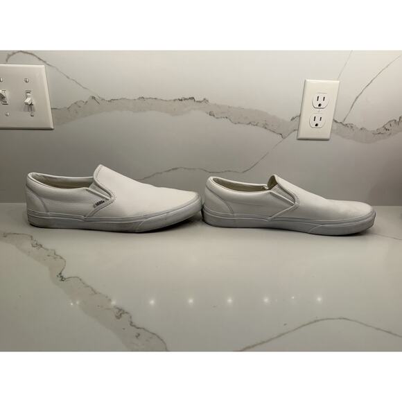 Vans Customs Classic Slip-On Leather Shoes White Men’s Size 13 Sneakers main image 4
